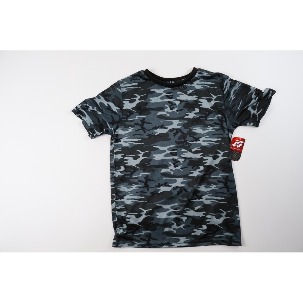 Pro Athlete Shirt Performance Camo Grey Blue 14/16 NWT